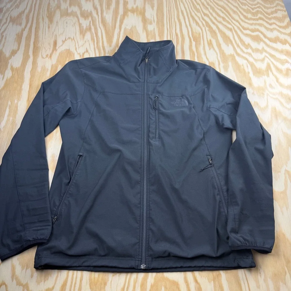 The North Face WindWall Softshell Jacket Mens Black Full Zip Mock Neck Coat